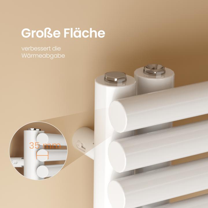 Produktbild Emke Handtuchheizkörper 1660×600mm mit Seitenanschluss, Badheizkörper, Handtuchhalter, Handtuchwärmer in