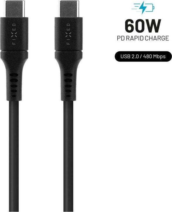 Produktbild Fixed Liquid-Silicone-Kabel USB-C/USB-C (0.50 m, USB 2.0, 60 W)