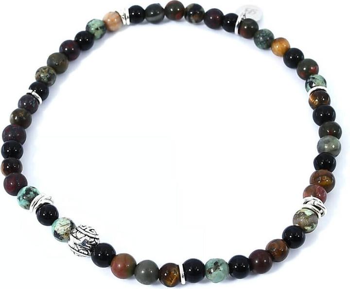 Balibay Jaroon (20.50 cm, Tigerauge, Falkenauge, 925 Sterling Silber, Onyx, Achat, Edelstein, Kambaba Jaspis)