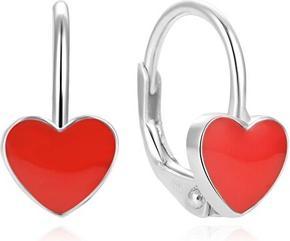 Beneto GirlsÂ' silver earrings with hearts AGUC1290DL for kids