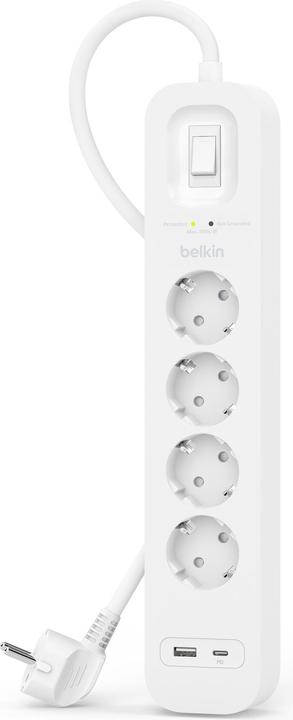 Produktbild Belkin Surgemaster Überspannungsschutz (4 x, USB-A, CEE 7/3, USB-C, 2 m)