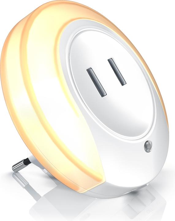 Produktbild Bearware LED Nachtlicht mit USB Ladefunktion warmweiss, Nachtlampe mit Helligkeits & Dämmerungssensor