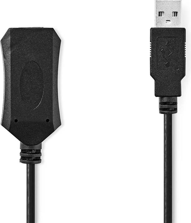 Image du produit Nedis Câble USB actif | USB 2.0 | USB-A mâle | USB-A femelle | 480 Mbps | 5.00 m | Rond | Vernick (5 m, USB 2.0)