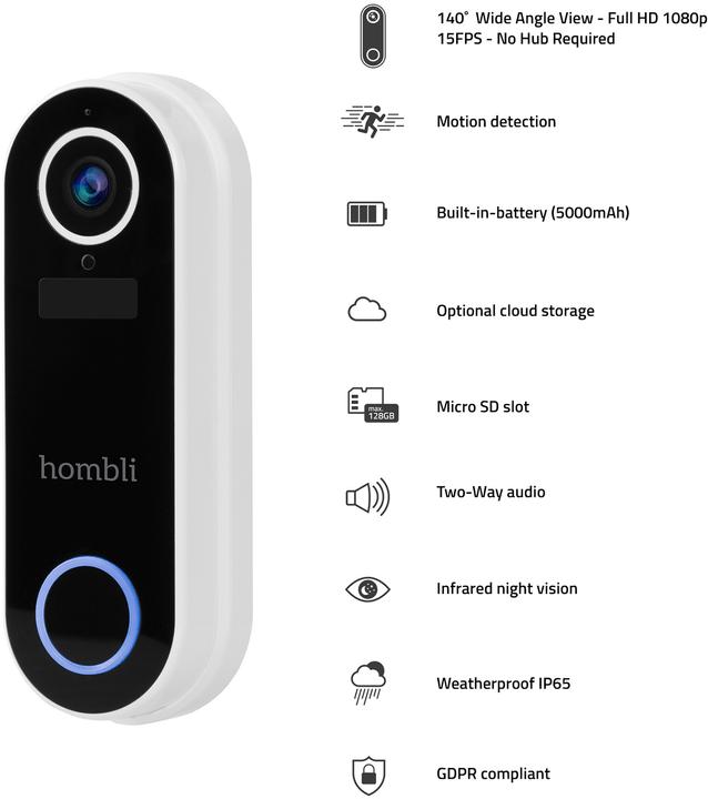 Actual product image Hombli Smart Doorbell 2 + Chime 2 (Wi-Fi)