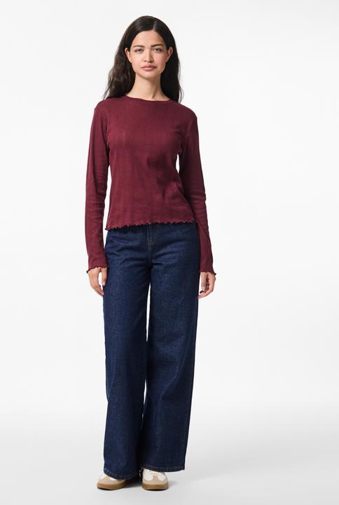 Produktbild Pieces Pcmarie Ls O-Neck Poin Top Jrs Noos Bc (L)