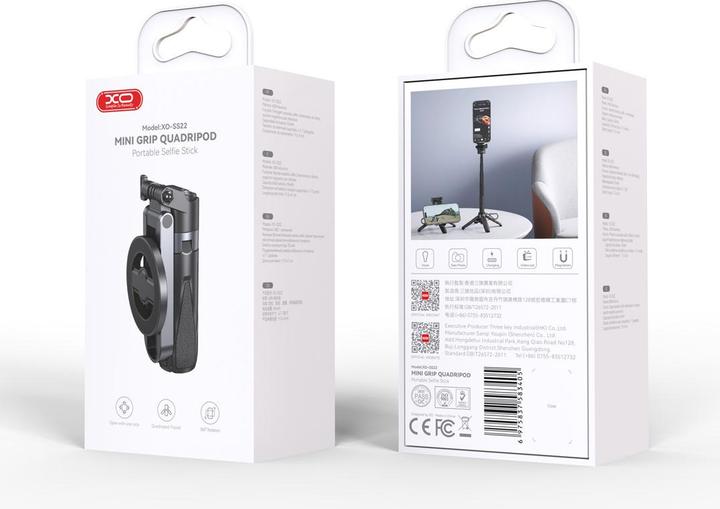 Productafbeelding xO selfie stick Bluetooth tripod SS22 black magnetic