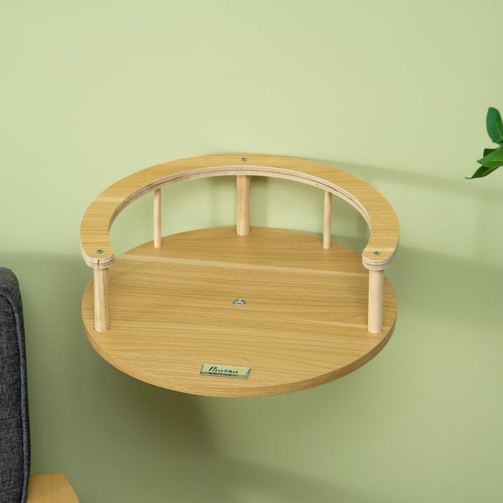 Image du produit PawHut Étagère murale (10.50 cm, Chêne+Blanc crème)