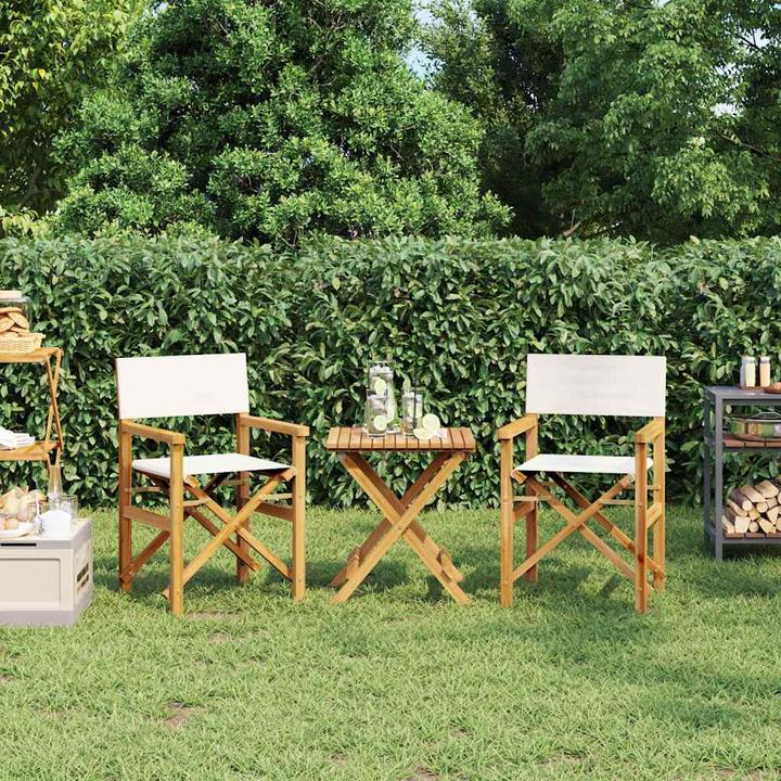 Produktbild VidaXL Regiestühle 2 Stk. Klappbar Creme Teak