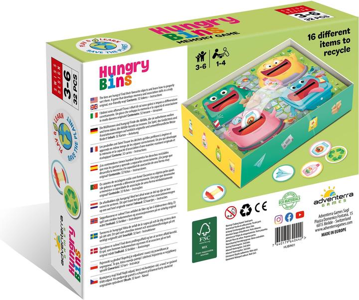 Image du produit Adventerra Games Hungry Bins Nous apprenons à recycler (Allemand, Français, Italien, Anglais)