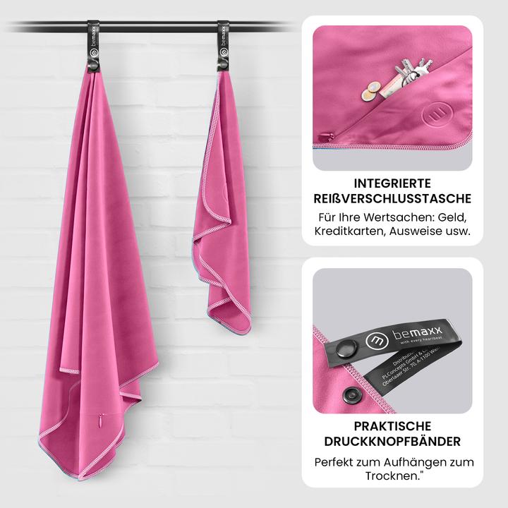 Produktbild BeMaxx Mikrofaser-Handtuch-Set, Rosa