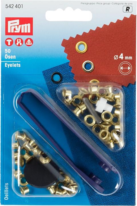 Produktbild Prym Ösen, gold 4 mm, Karte 50 Stk.