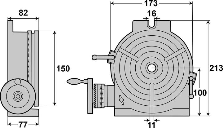Actual product image Paulimot Teilapparat-Set mit Rundtisch Ø 150 mm, Reitstock und Teilscheiben