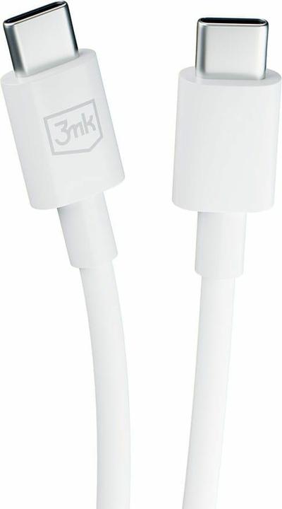 Produktbild 3MK Hyper Cable USB-C - USB-C 100W 1.2m Biały/White Kabel (1.20 m, USB 3.2 Gen 1, 100 W)