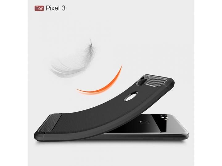 Produktbild Screenguard Google Pixel 3 Hülle Carbon Brushed Soft TPU (Google Pixel 3)
