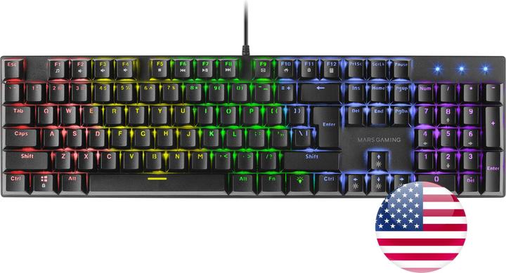 Produktbild Mars Gaming MK422 Black RGB Gaming Keyboard Brown Mechanical Switch US Language (US, Kabelgebunden)