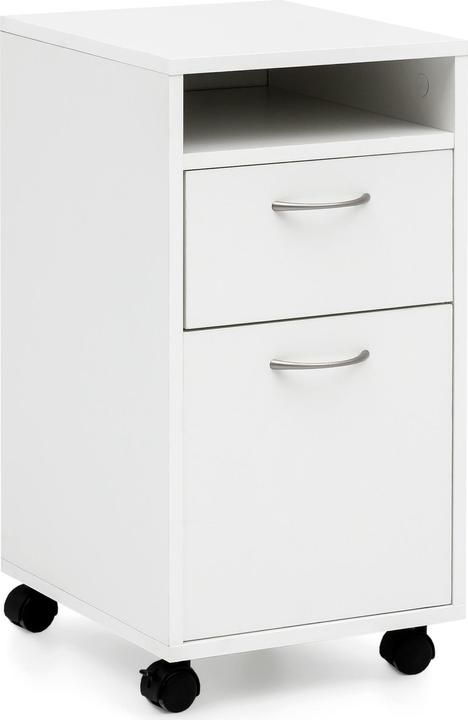 FineBuy Roll container wood veneered white