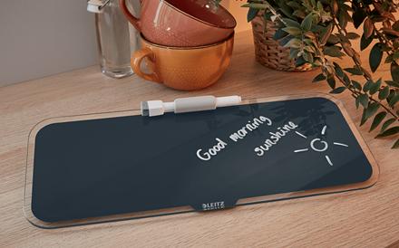 Produktbild Leitz Glassboard Desktop-Memoboard Grau (38 x 15 cm)