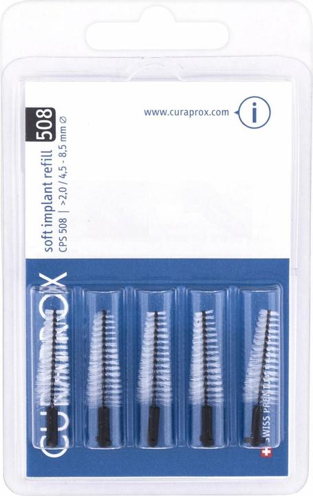 Actual product image Curaprox CPS 508 Soft Implant Brush black 5 pcs. (5 x, 8.50 mm)