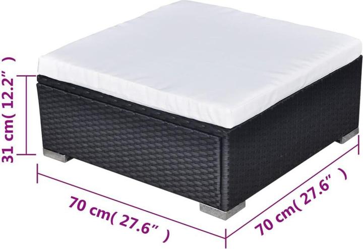 Produktbild VidaXL 5-tlg. Garten-Lounge-Set mit Kissen Poly Rattan
