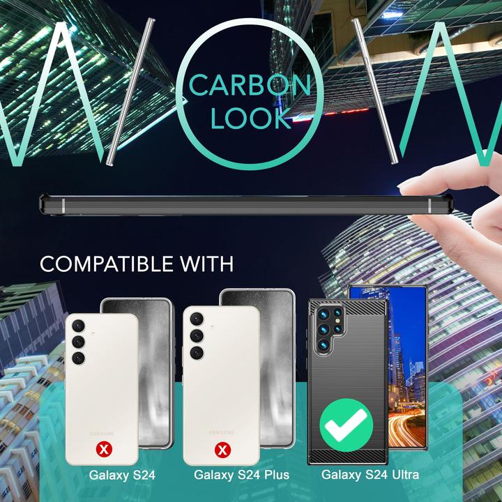 Image du produit Nalia Étui en silicone aspect carbone (Samsung Galaxy S24 Ultra)