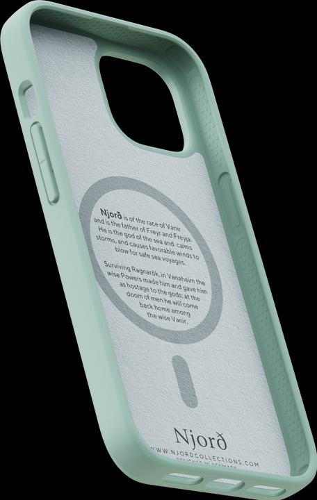 Produktbild Njord Hard-Cover Fabric MagSafe Case Turquoise (Apple iPhone 15, Apple iPhone 13, Apple iPhone 14)