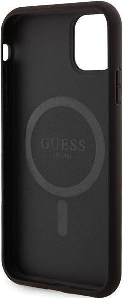 Actual product image Guess GUHMN61G4GFRK iPhone 11 6.1" / Xr czarny/black hardcase 4G Collection Leather Metal Logo MagSa (Apple iPhone XR, Apple iPhone 11)