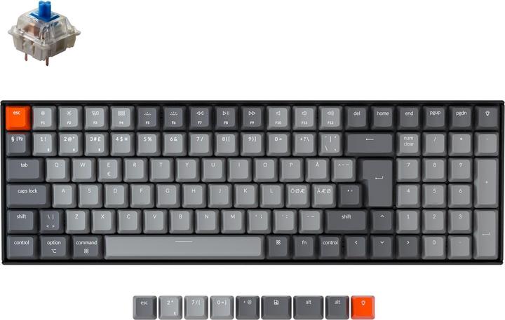 Keychron K4 Versie 2, Gateron BLAUW (NL, Bedraad, Draadloze)