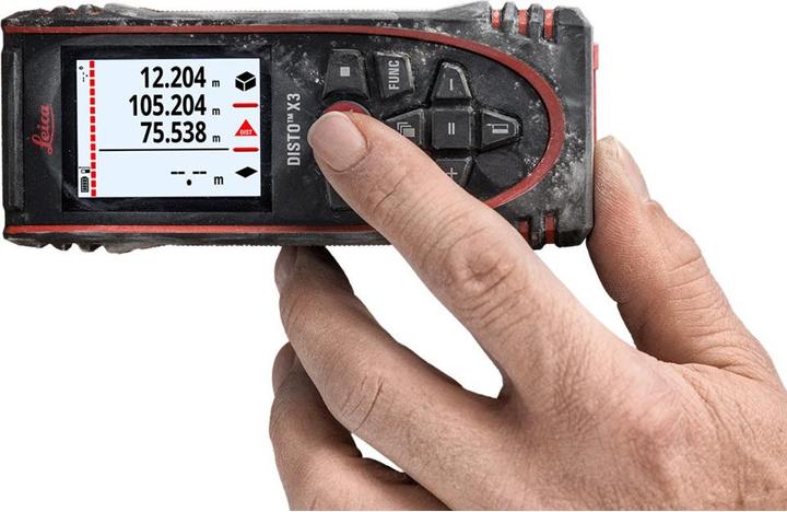 Produktbild Leica Geosystems DISTO X3, Laser distance meter, ft, in, m, Black, Digital, IP65, Android, iOS (150 m, 635 nm)