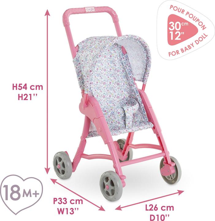 Corolle Passeggino per bambole MPP da 30 cm, floreale