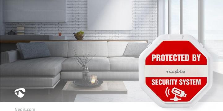 Produktbild Nedis Doorstep Window Alarm Magnetic Sensor Battery Powered 2X CR2032 85 dB White
