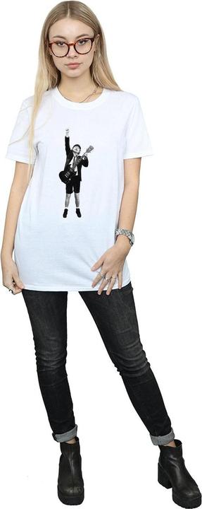 Immagine prodotto AC/DC Femme/Les femmes Angus Young - T-shirt boyfriend en coton avec découpes (S)