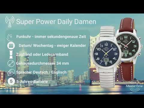 Actual product image Master Time MTLA-10764-22Z Radio Basic Series Ladies 34mm 3ATM (Radio-controlled clock, Rotatable bezel, Digital watch, Analogue wristwatch, 34 mm)