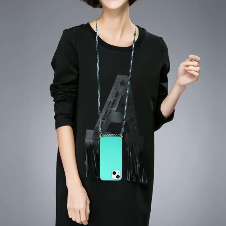 Immagine prodotto Cover-Discount iPhone 15 - Custodia ecologica con catena turchese (Apple iPhone 15)