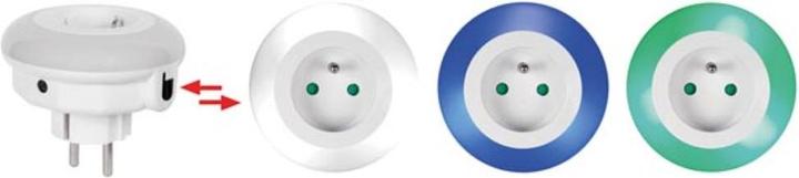Immagine prodotto Perel Luce Notturna A LED Con Presa - Contatto Di Protezione (Sistema Francese)