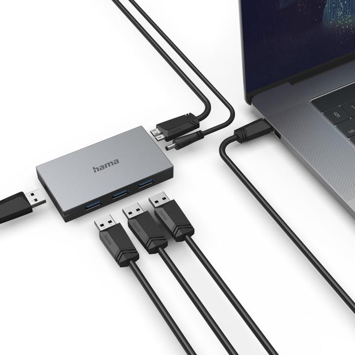 Actual product image Hama USB 3.0 Hub (USB-A, 4 Ports)