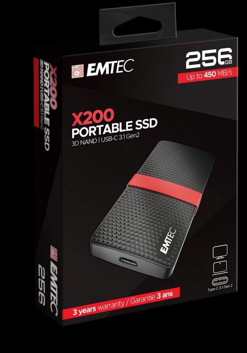 Actual product image Emtec X200 Portable SSD Power Plus (256 GB)