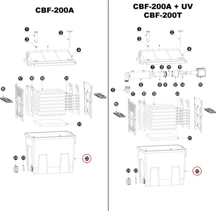 Image du produit SunSun Ersatzteil CBF-200T CBF-200U CBF-200