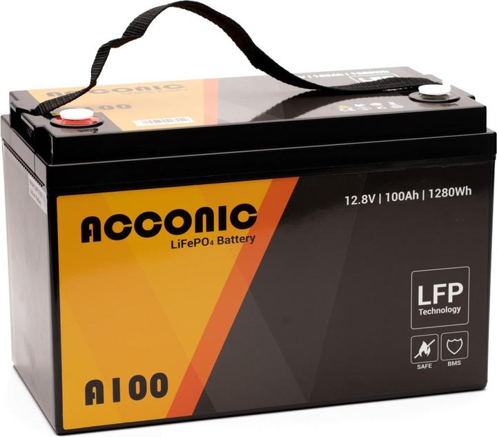 Acconic A100 LiFePO4 Lithium Supply Battery (12.80 V, 100 Ah)
