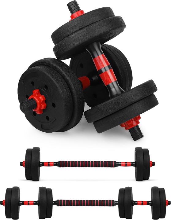 Actual product image Wuuhoo 2in1 Fitness Hantelset Jimmy - Kurzhantel & Langhantel 10kg (4 x 1.25 kg, 4 x 1 kg)