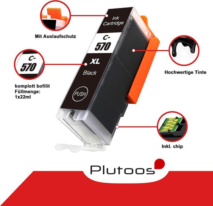 Produktbild Plutoos Canon PGI-570 Patronen XXL kompatibel, Black (BK)