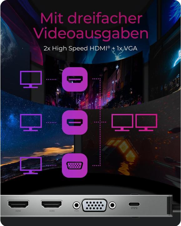 Produktbild Icy Box IB-DK2106a-CPD (USB-C, 7 Ports)
