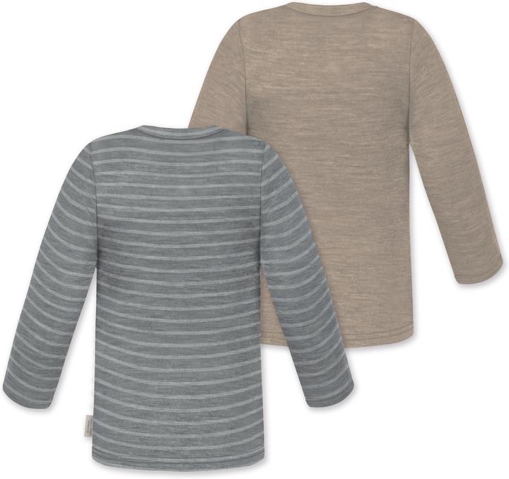 Produktbild Normani 2er Pack Baby Merino Longsleeve „Taupo" - 9473 (98, 104)