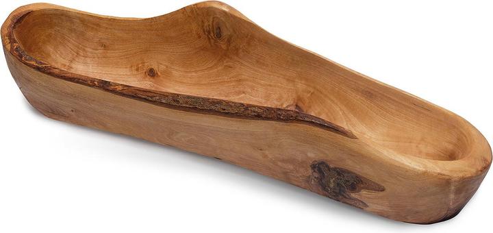 Natura Punto Baguette-Schale, längliche Schale, rustikal, 35 cm, Olivenholz