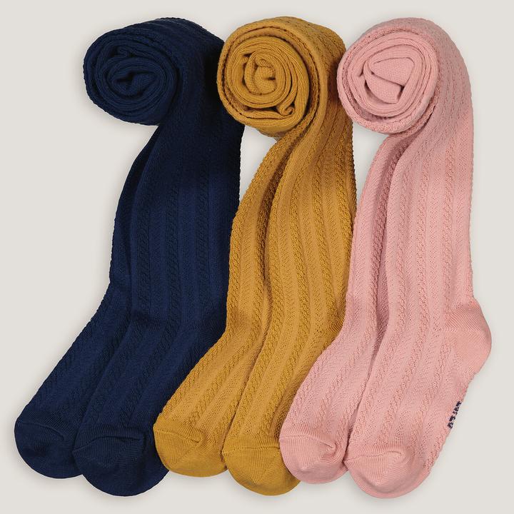 Produktbild La Redoute Collections 3er-Pack unifarbene Strumpfhosen mit Zopfmuster (23 - 26)