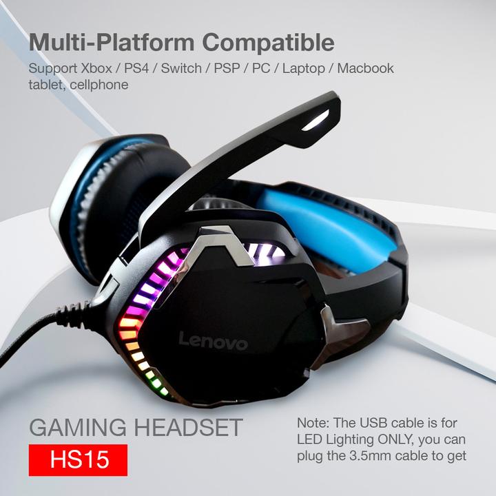 Image du produit Lenovo Casque de jeu HS15 (Filaire)