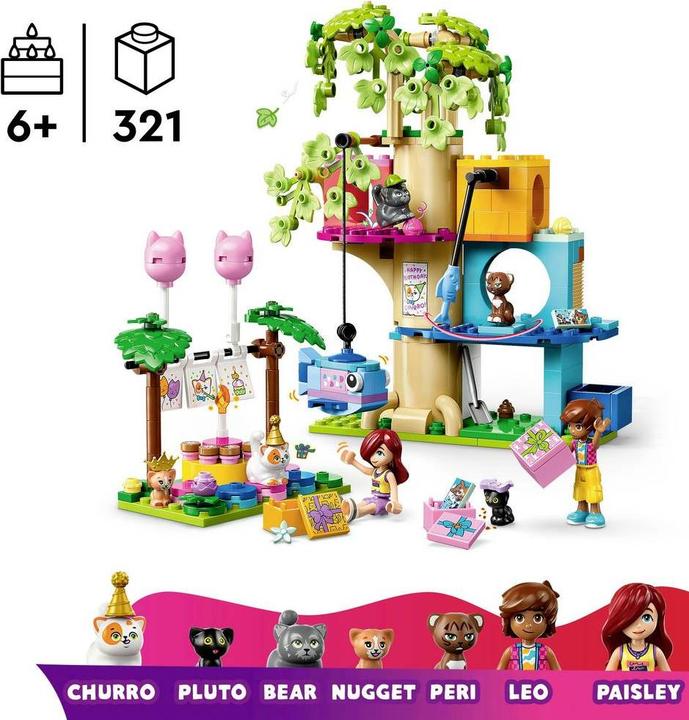 Productafbeelding LEGO FRIENDS katten verjaardagsfeestje & boomhut (42666, LEGO Vrienden)