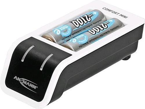 Produktbild Ansmann Comfort Mini Ladegerät inkl. 2 AA Mignon Akkus 2100 mAh (1 Stk., AA, AAA, 2100 mAh, Ladegerät inkl. Akku)
