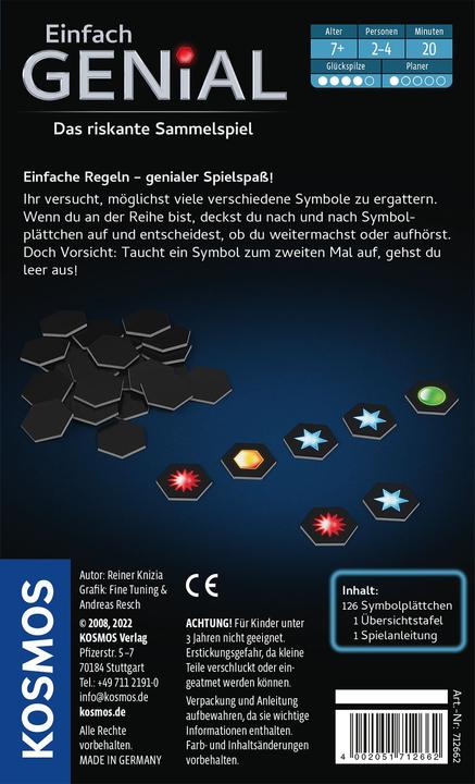 Actual product image Kosmos Puzzler Simply Ingenious: Takeaway Game (German)