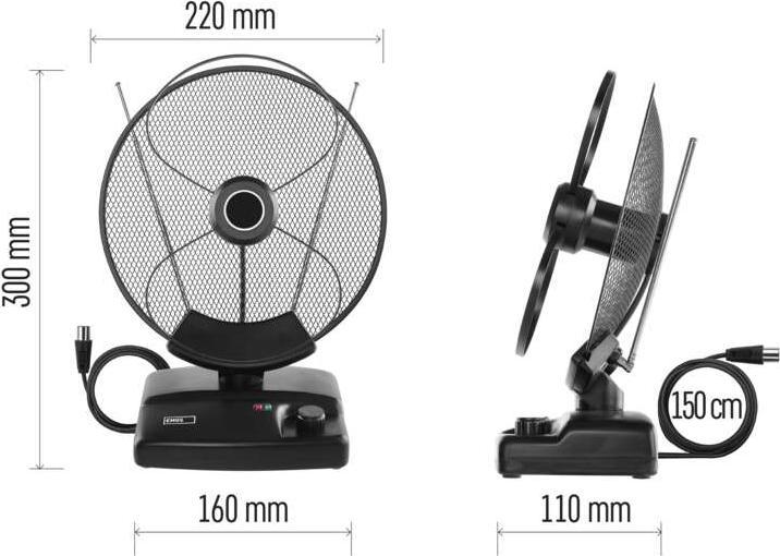 Actual product image Emos Indoor Antenna CITY ORBI-C200, DVB-T2, D (Indoor antenna, DVB-T / -T2, DAB/ DAB+)