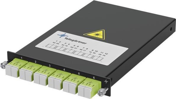 Image du produit Telegärtner HDü-ES Module d'épissage-0,5U 6xLC-D OS2/PC